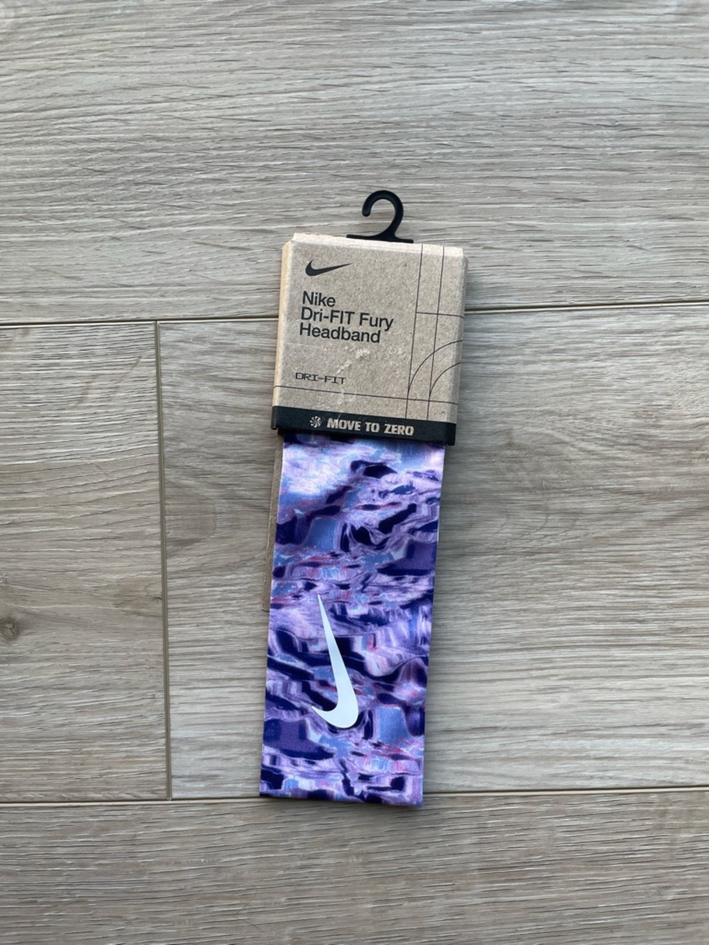 NIKE Dri-FIT Fury Swoosh Logo Headband One Size Purple New With Tags